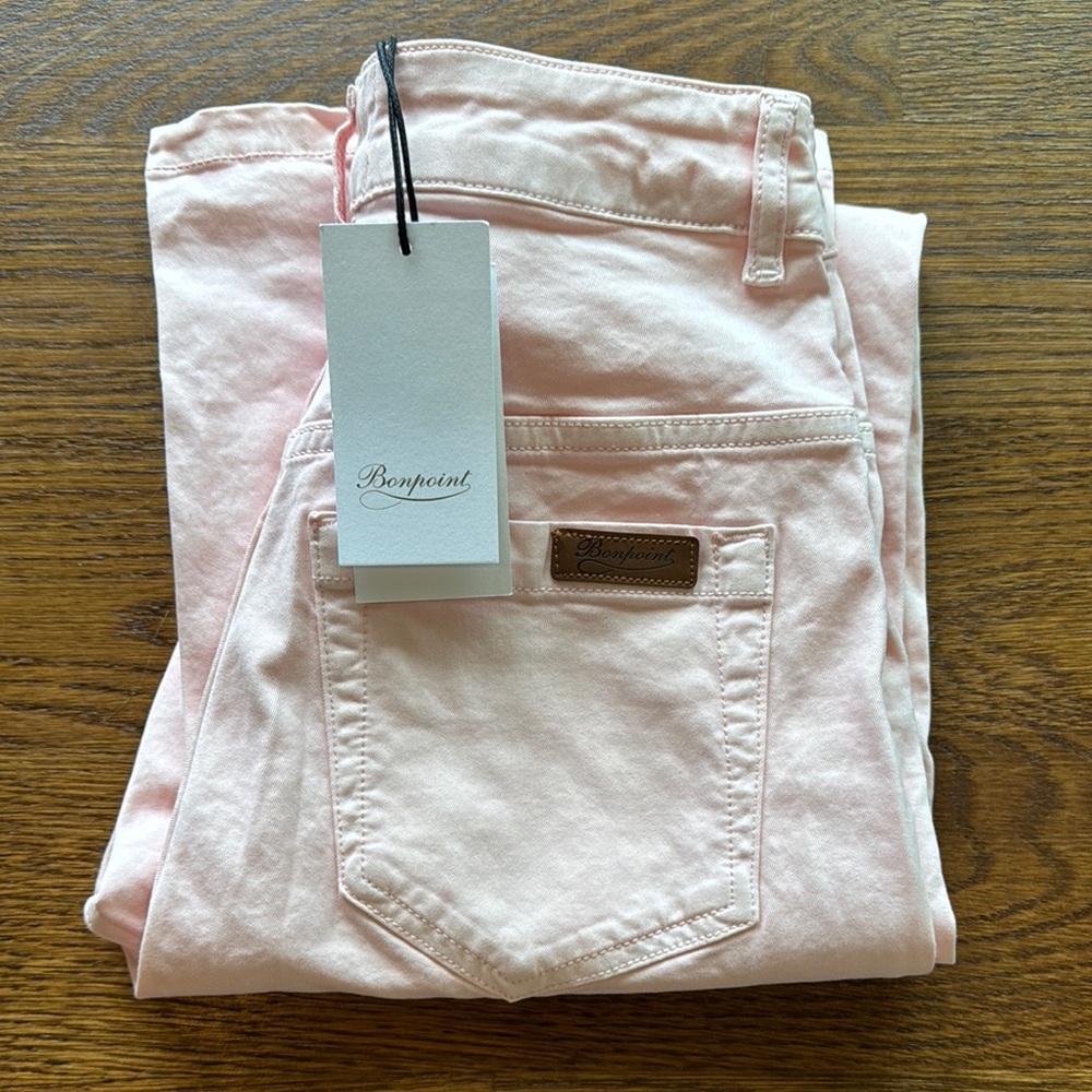 Bonpoint Pink Denim Straight-Leg Jeans